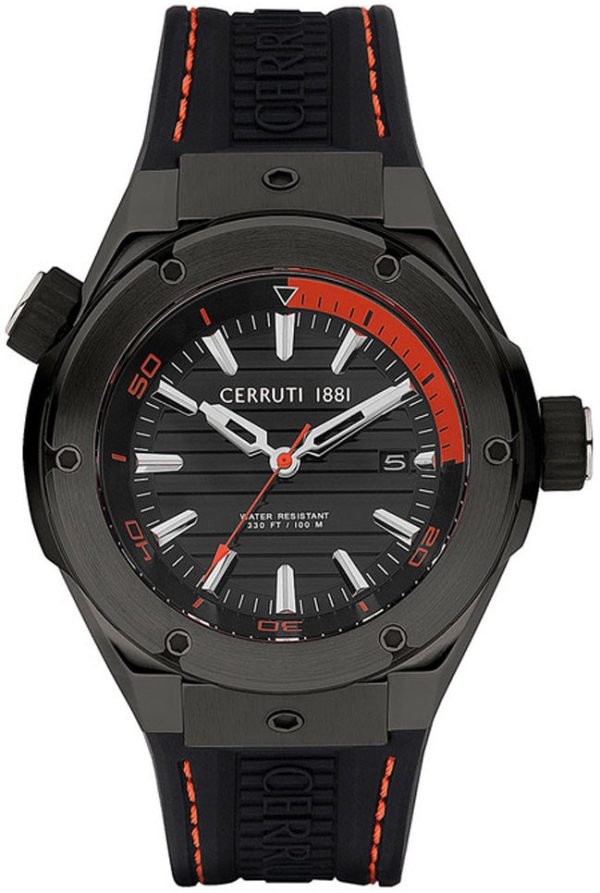 cerruti 1881 herrklocka ciwgn2207502 grå/gummi ø44 mm