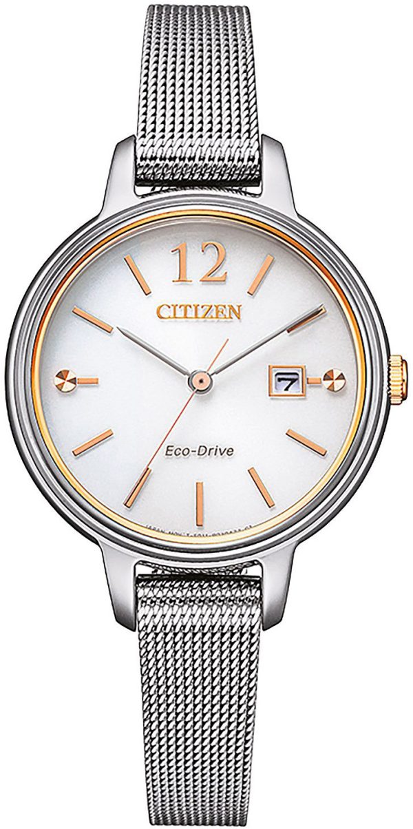 citizen damklocka ew2449-83a eco drive 180 silverfärgad/stål ø31 mm