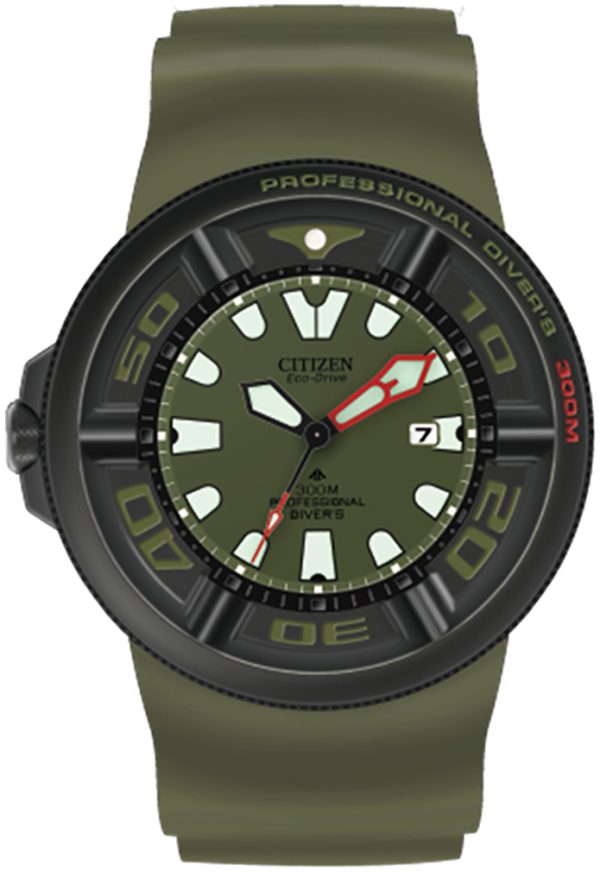 citizen herrklocka bj8057-17x promaster grön/resinplast ø48 mm