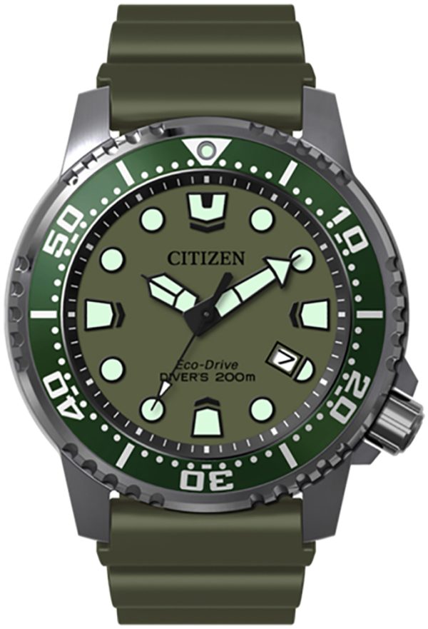 citizen herrklocka bn0157-11x promaster grön/gummi ø44 mm