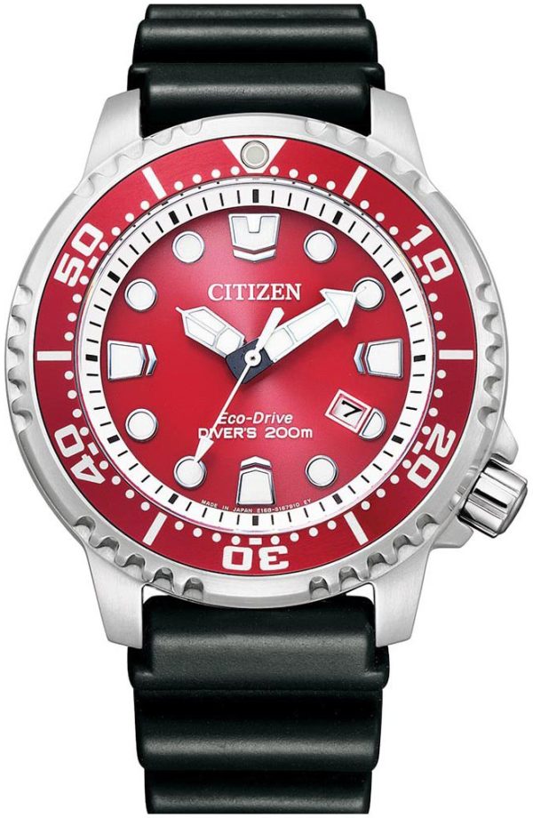 citizen herrklocka bn0159-15x promaster röd/gummi ø44 mm