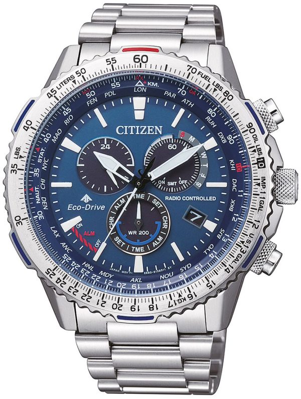 citizen herrklocka cb5000-50l promaster blå/stål ø47 mm