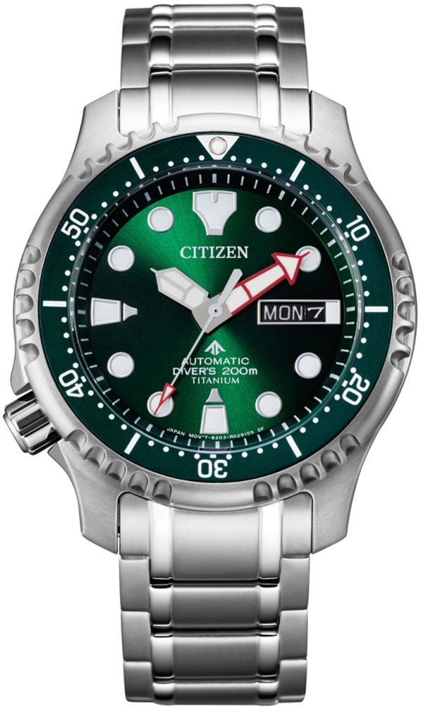 citizen herrklocka ny0100-50xe promaster grön/titan ø42 mm