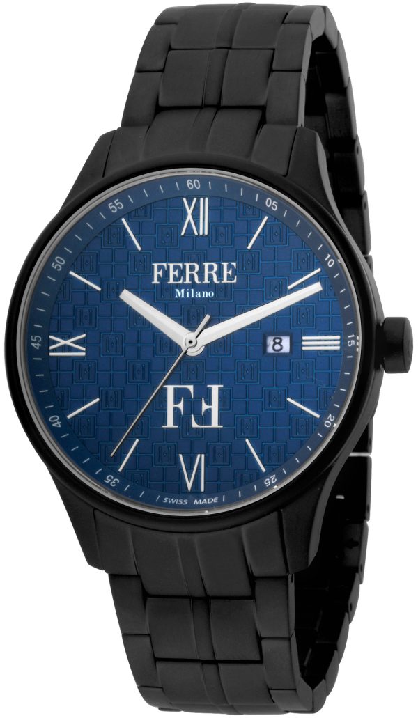 ferrè milano herrklocka fm1g112m0261 mauro blå/stål ø40 mm