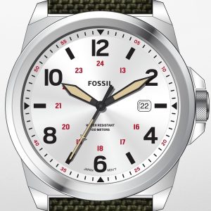 Fossil Herrklocka FS5918 Bronson Silverfärgad/Textil Ø40 mm