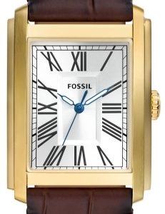 Fossil Herrklocka FS6011 Carraway Silverfärgad/Läder Ø30 mm