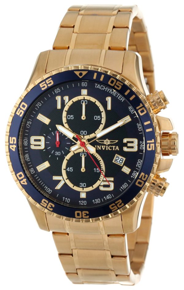 invicta herrklocka 14878 specialty blå/gulguldtonat stål ø45 mm