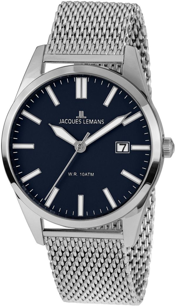jacques lemans herrklocka 1-2002m vienna blå/stål ø40 mm