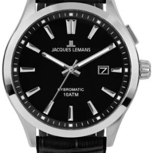 Jacques Lemans Herrklocka 1-2130A Hybromatic Svart/Gummi Ø43 mm