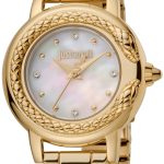 just cavalli damklocka jc1l151m0065 vit/gulguldtonat stål ø32 mm