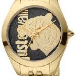 just cavalli damklocka jc1l210m0155 animalier svart/gulguldtonat