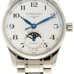 longines damklocka l2.409.4.78.6 master vit/stål ø34 mm