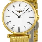 longines damklocka l4.209.2.11.8 grande classique vit/gulguldtonat