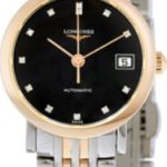 longines damklocka l4.309.5.57.7 elegant svart/18 karat roséguld