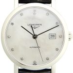 longines damklocka l4.310.4.87.2 elegant vit/läder ø29 mm