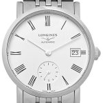 longines damklocka l4.312.4.11.6 elegant vit/stål ø34.5 mm