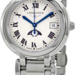 longines damklocka l8.116.4.71.6 primaluna vit/stål ø34 mm