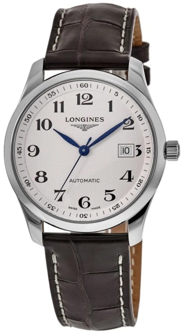 longines herrklocka l2.793.4.78.3 master silverfärgad/läder ø40 mm