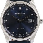 longines herrklocka l2.793.4.97.0 master blå/läder ø40 mm