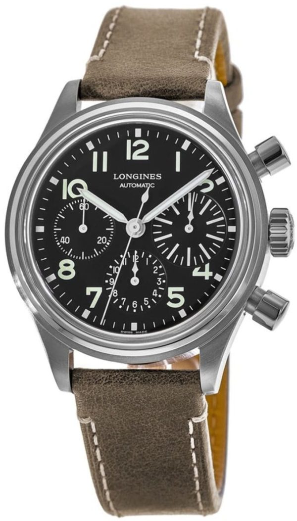 longines herrklocka l2.816.4.53.2 avigation big eye svart/läder ø41