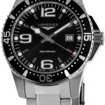 longines herrklocka l3.730.4.56.6 hydroconquest svart/stål ø39 mm