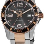 longines herrklocka l3.740.3.58.7 hydroconquest svart/roséguldstonat