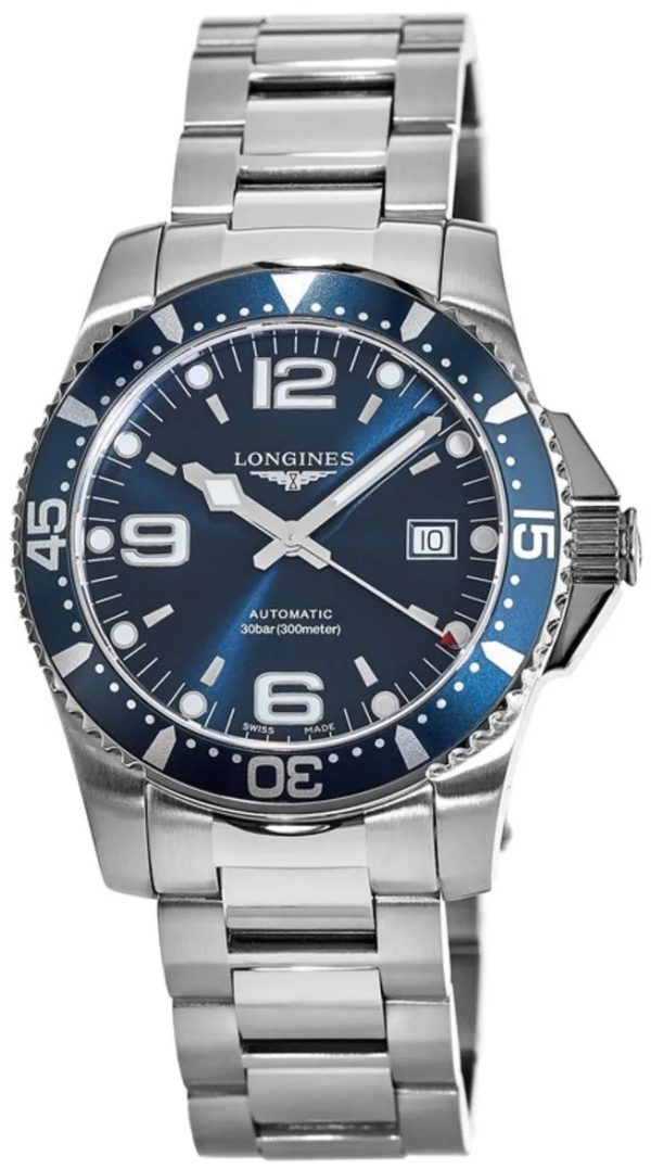 longines herrklocka l3.742.4.96.6 hydroconquest blå/stål ø41 mm