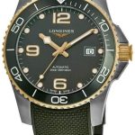 longines herrklocka l3.781.3.06.9 hydroconquest grön/gummi ø41 mm
