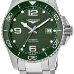 longines herrklocka l3.781.4.06.6 hydroconquest grön/stål ø41 mm