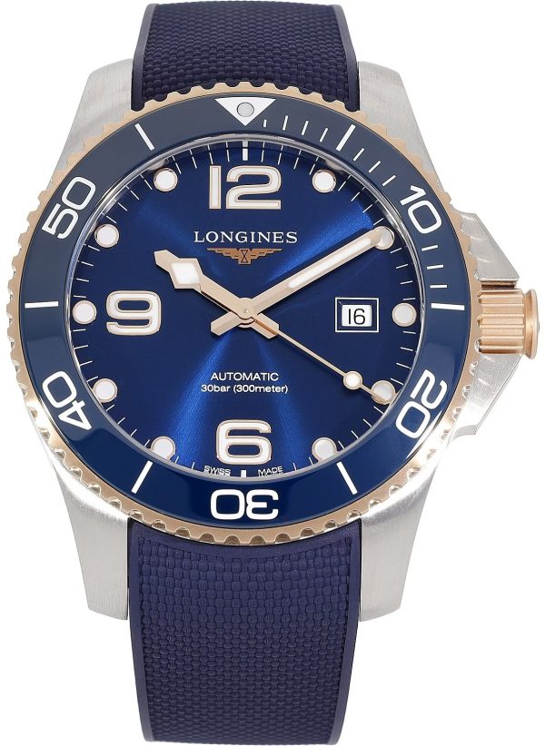 longines herrklocka l3.782.3.98.9 hydroconquest blå/gummi ø43 mm