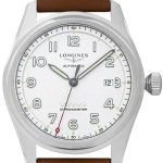 longines herrklocka l3.811.4.73.2 spirit silverfärgad/läder ø42 mm