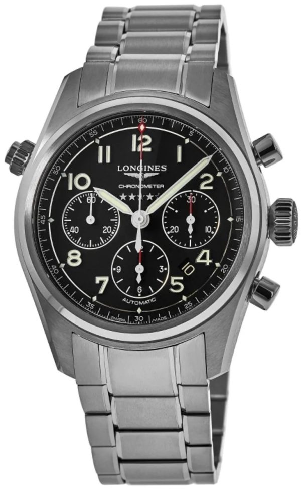 longines herrklocka l3.820.4.53.6 spirit svart/stål ø42 mm