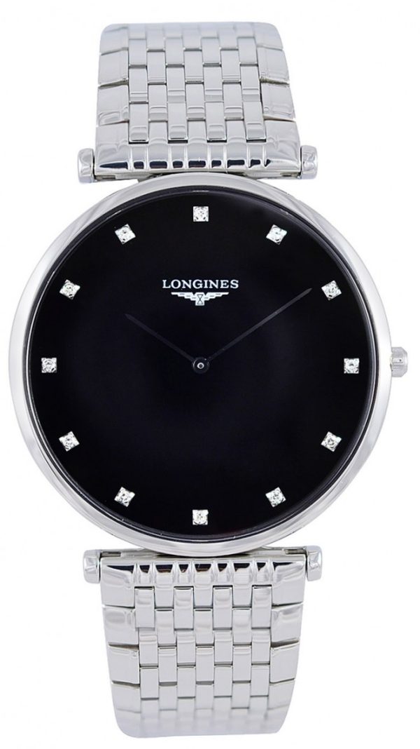 longines herrklocka l4.766.4.58.6 grande classique svart/stål ø37 mm