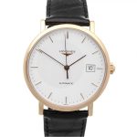longines herrklocka l4.787.8.12.4 elegant vit/läder ø37 mm