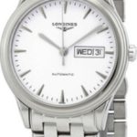 longines herrklocka l4.899.4.12.6 flagship vit/stål ø38.5 mm