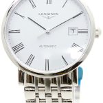 longines herrklocka l4.910.4.11.6 elegant vit/stål ø39 mm