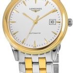 longines herrklocka l4.984.3.22.7 flagship vit/gulguldtonat stål