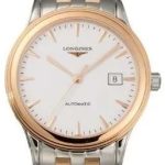 longines herrklocka l4.984.3.92.7 flagship vit/roséguldstonat stål