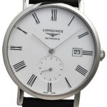 longines l4.812.4.11.0 elegant vit/läder ø39 mm