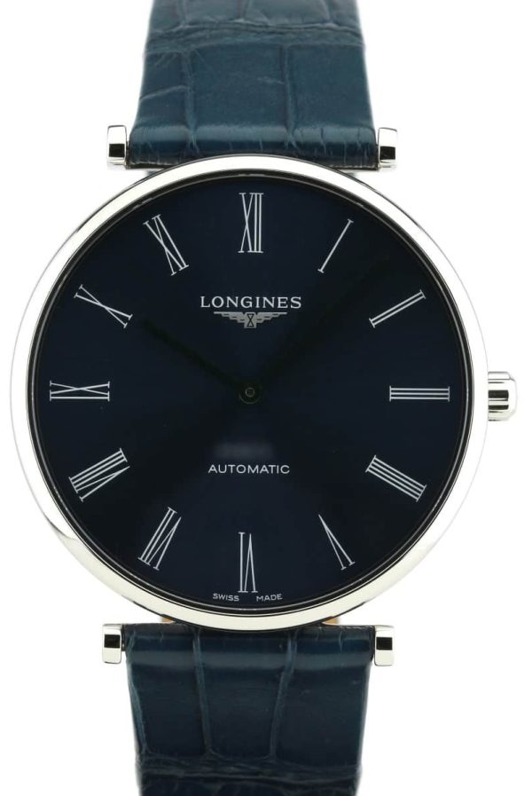 longines l4.918.4.94.2 la grande classique de blå/läder ø38 mm