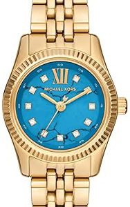 Michael Kors Damklocka MK4813 Lexington Turkos/Gulguldtonat stål