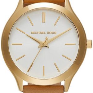 Michael Kors Damklocka MK7465 Slim Runway Vit/Läder Ø38 mm