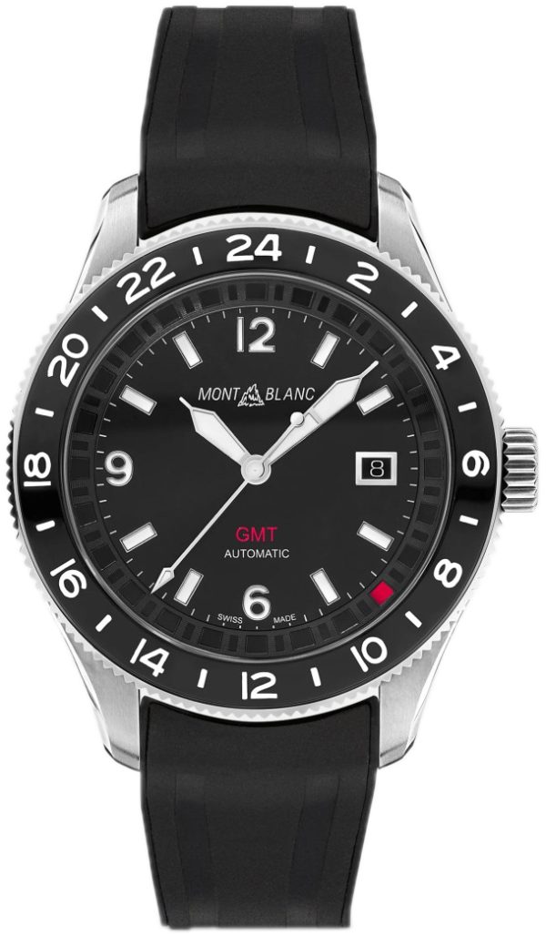 montblanc 1858 herrklocka 129766 svart/gummi ø42 mm