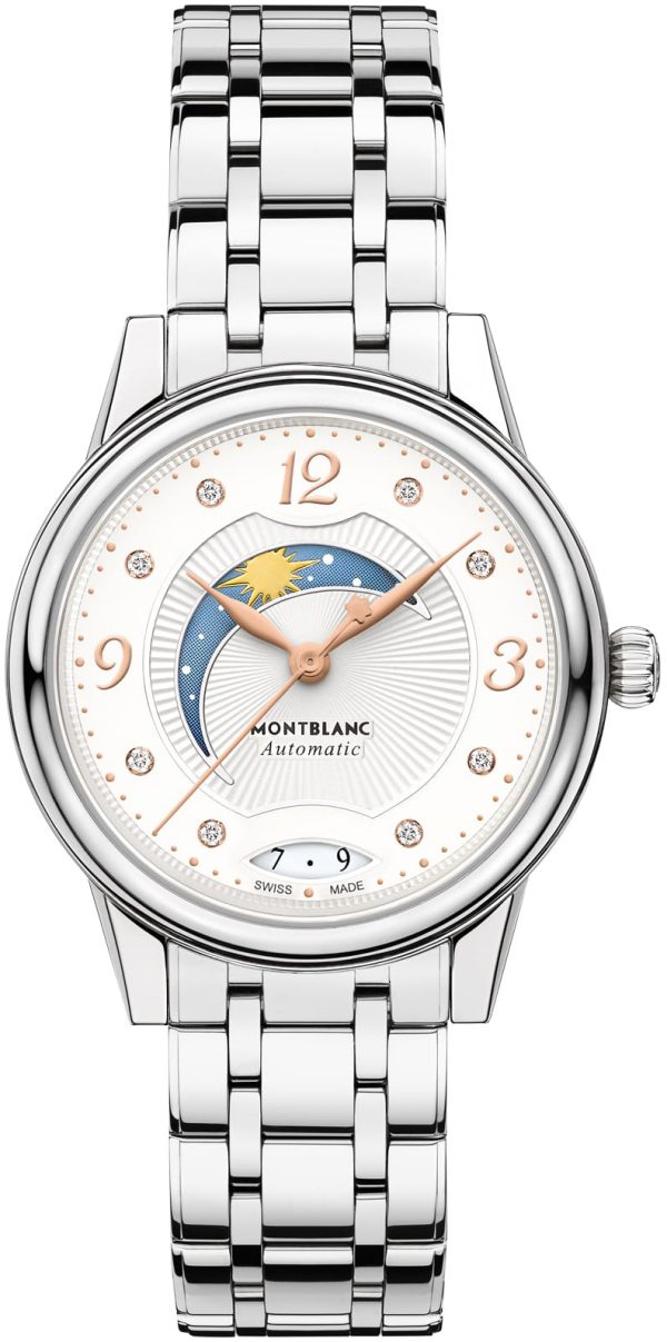 montblanc damklocka 119934 boheme vit/stål ø30 mm