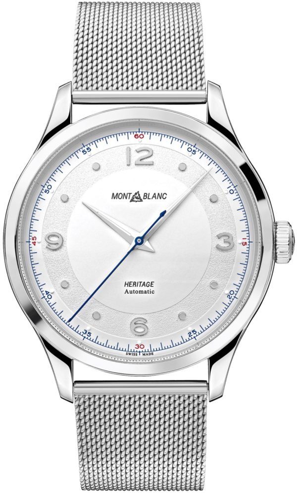 montblanc herrklocka 119945 heritage silverfärgad/stål ø40 mm