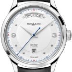 montblanc herrklocka 119947 heritage silverfärgad/läder ø39 mm