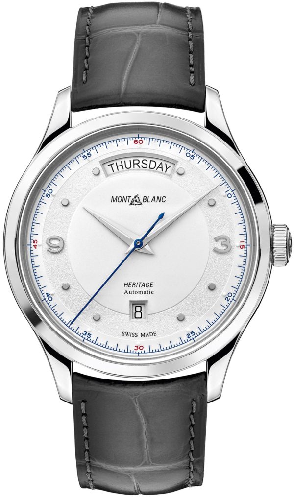 montblanc herrklocka 119947 heritage silverfärgad/läder ø39 mm