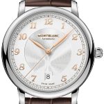 montblanc herrklocka 128684 star legacy silverfärgad/läder ø39 mm