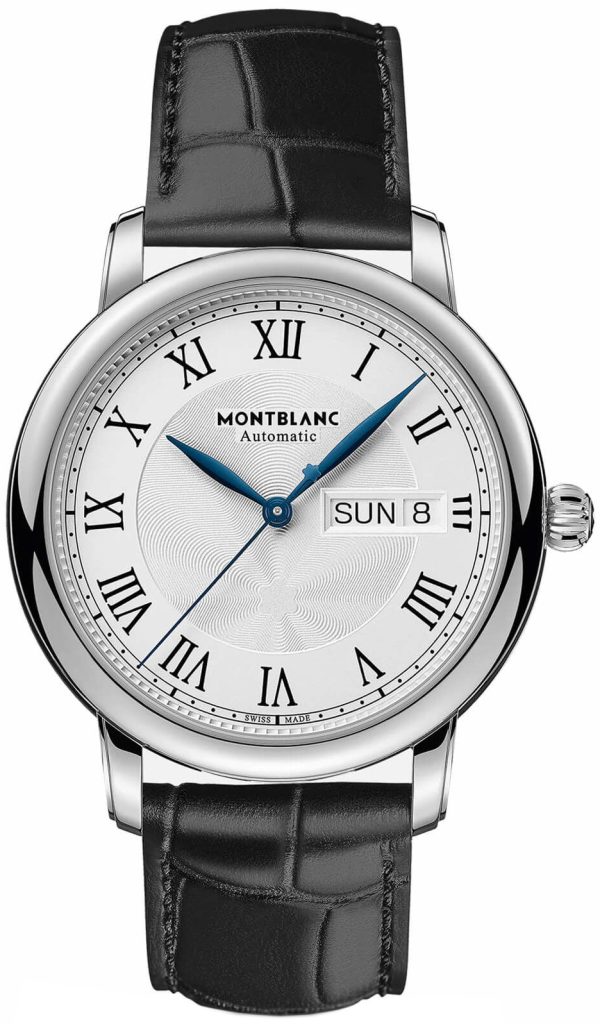 montblanc herrklocka 128686 star legacy silverfärgad/läder ø39 mm