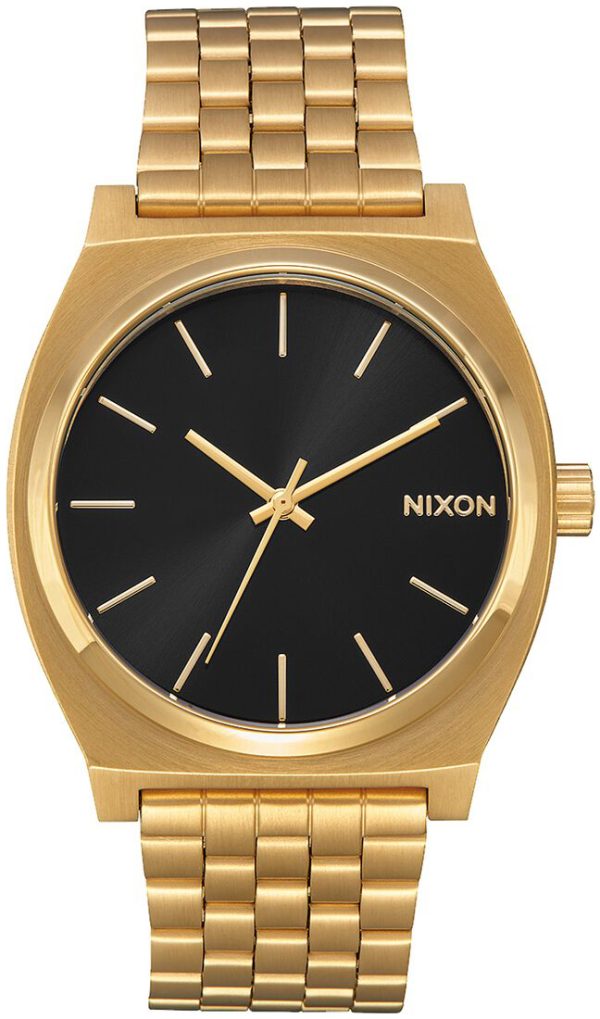 nixon damklocka a0452042-00 the time teller svart/gulguldtonat stål